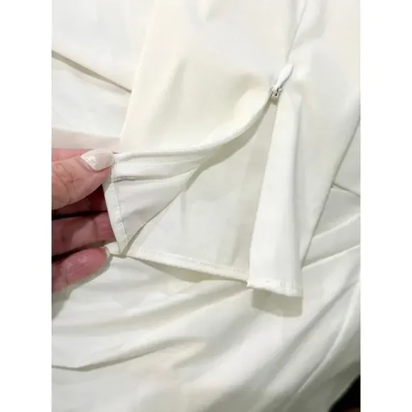 Lafayette 148 New York Ivory Fitted Asymmetrical Wrap Blouse Size 4 NWT 🤍 - Picture 6 of 10